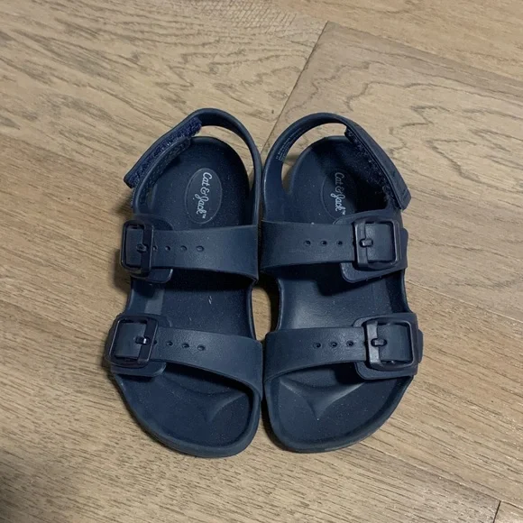 Cat & Jack Dark Blue Double-Buckle Kids Sandals Size 11 - Picture 2 of 5
